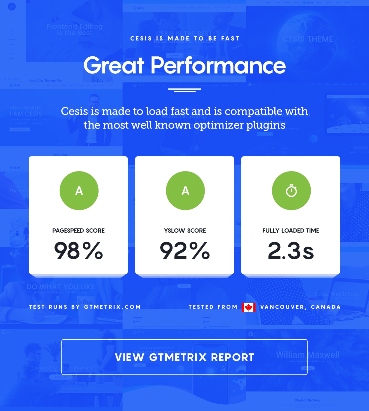 Cesis is the Fastest WordPress Theme