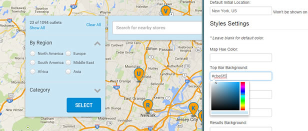 Fully Customizable Styles and Design Store Locator