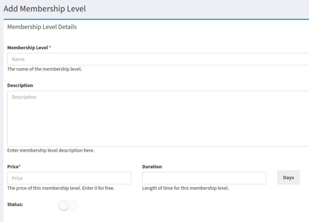 Membership Levels