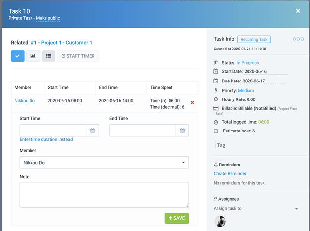 Staff Workload for Perfex CRM