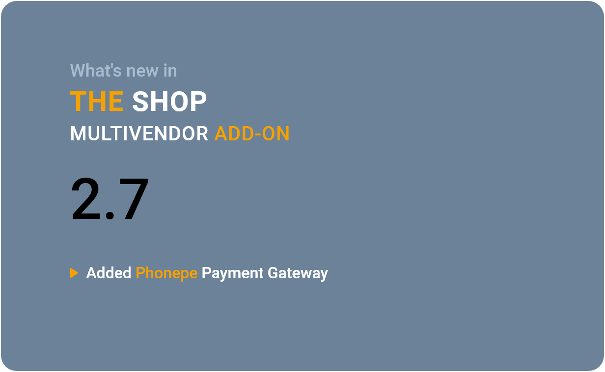 The Shop Multivendor Add-on - 2