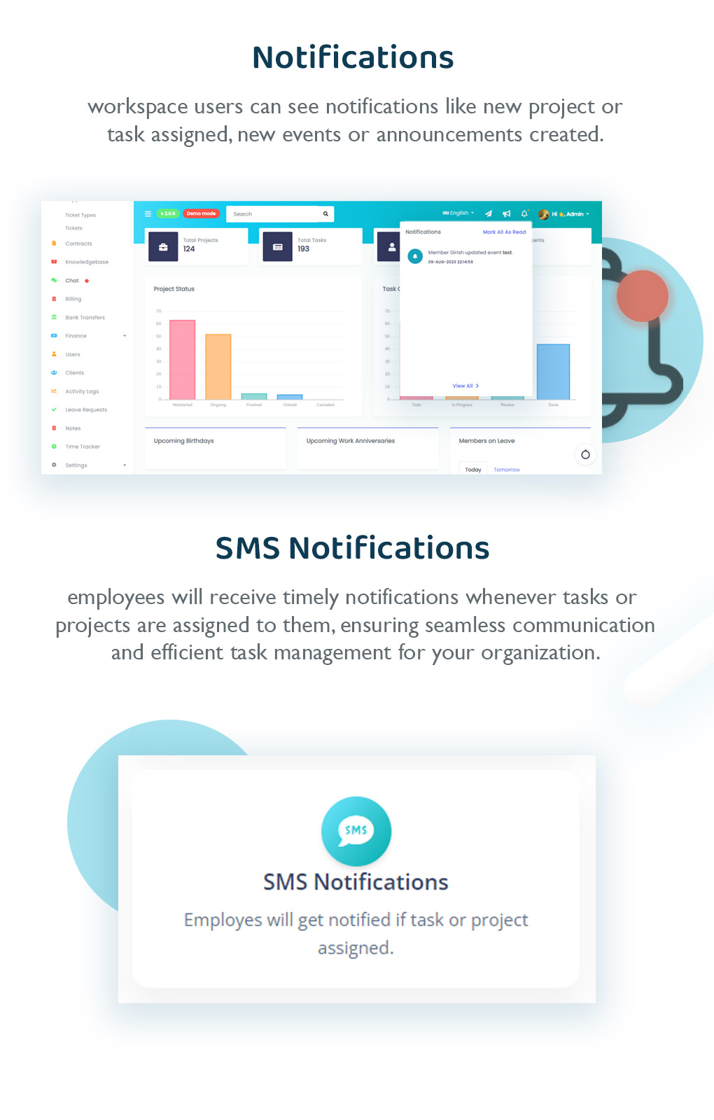 11 - SMS, Email & FCM Notifications - Taskhub SaaS