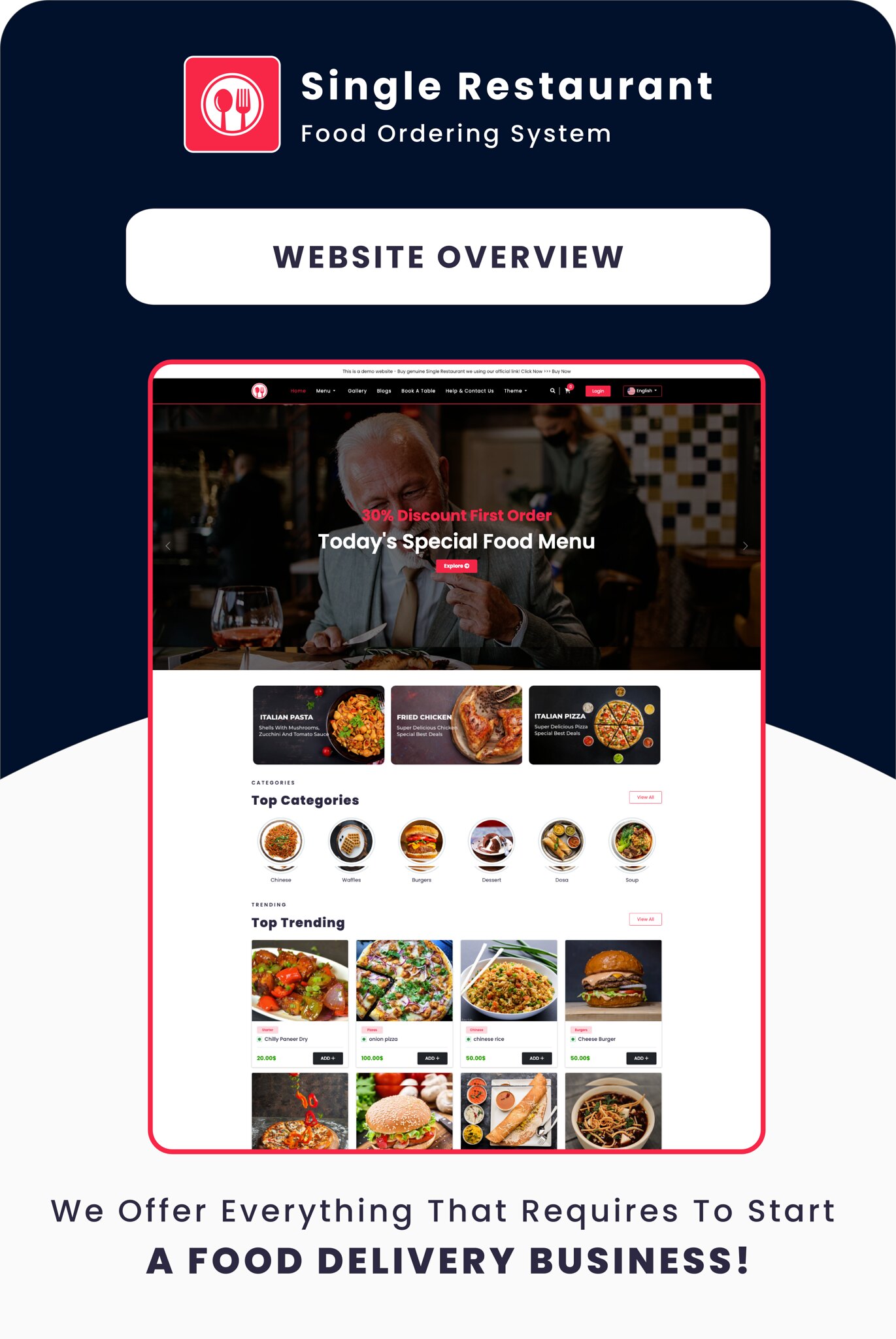 Single Restaurant -  Laravel Website & Admin Panel - 4