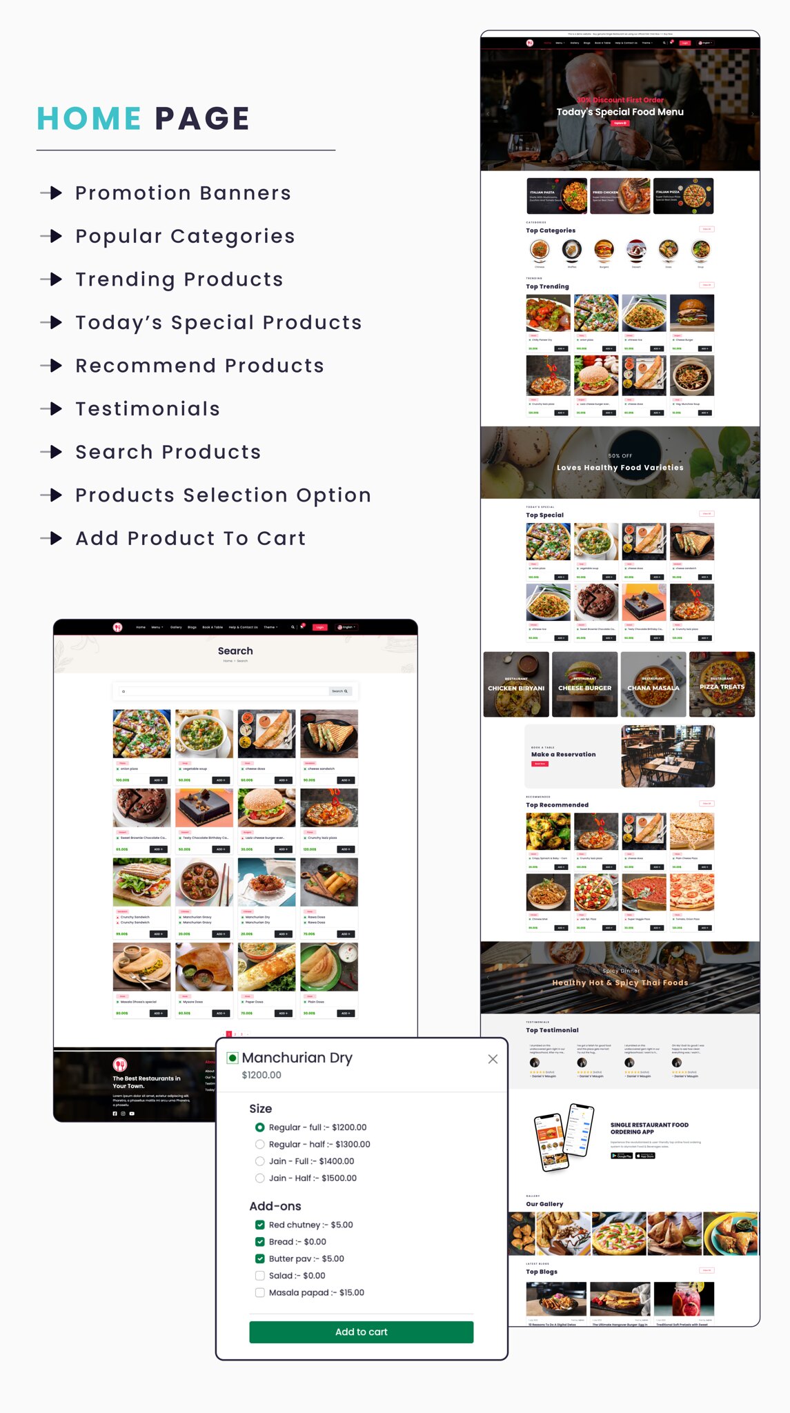 Single Restaurant -  Laravel Website & Admin Panel - 5