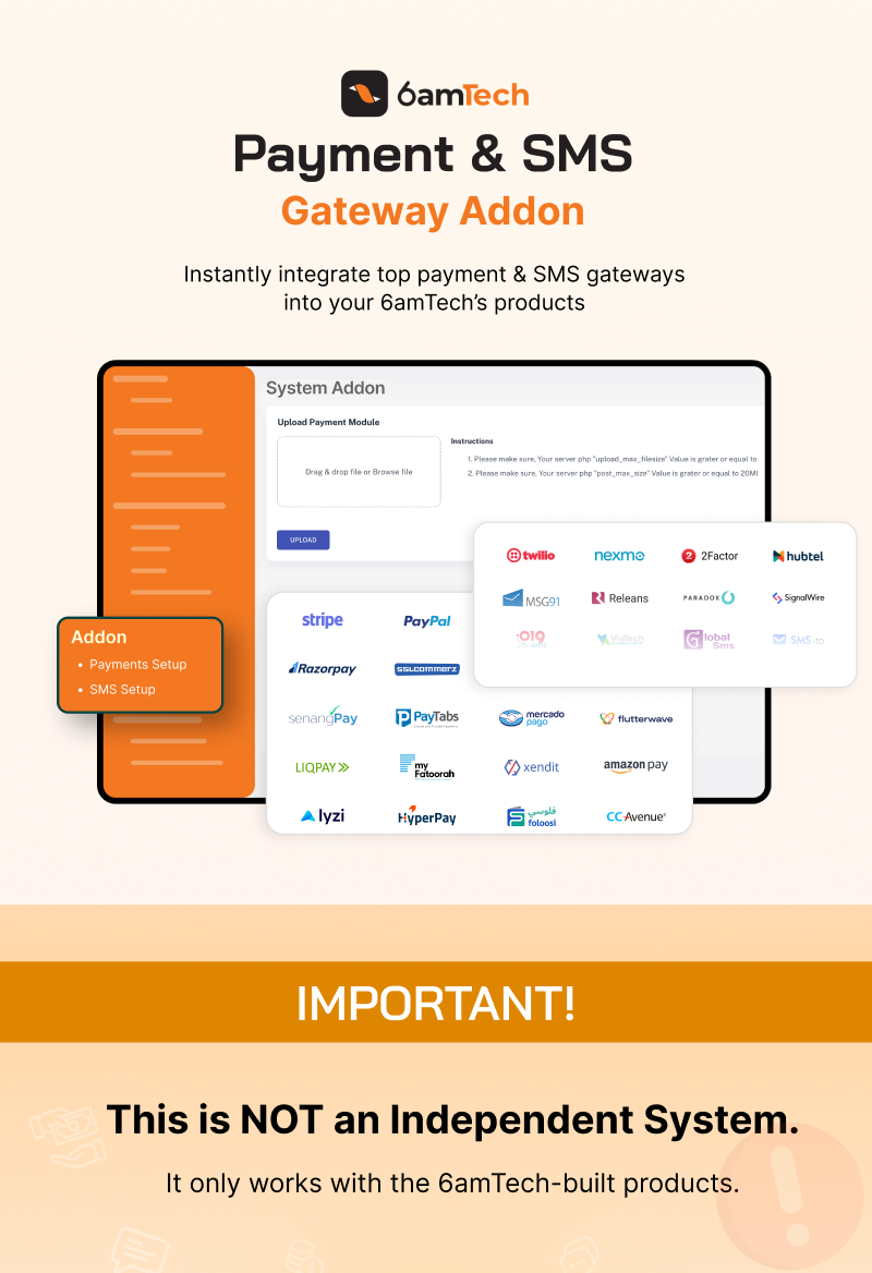 6amTech Payment and SMS Module
